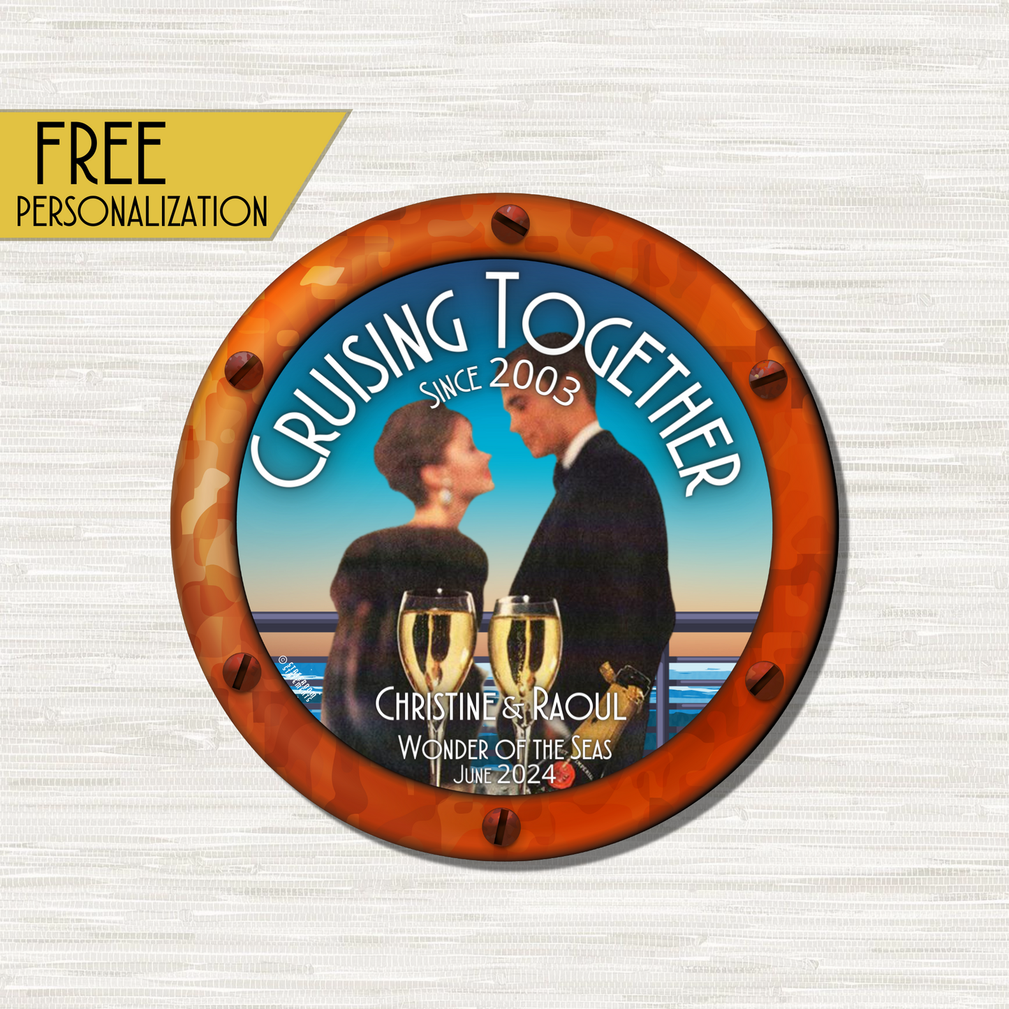 Cruising Together - Personalized Cruise Door Magnet