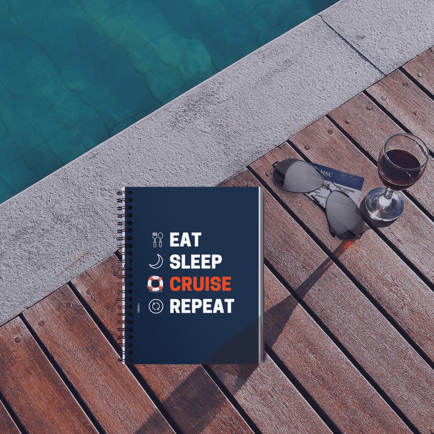 Eat. Sleep. Cruise. - Spiral Notebook