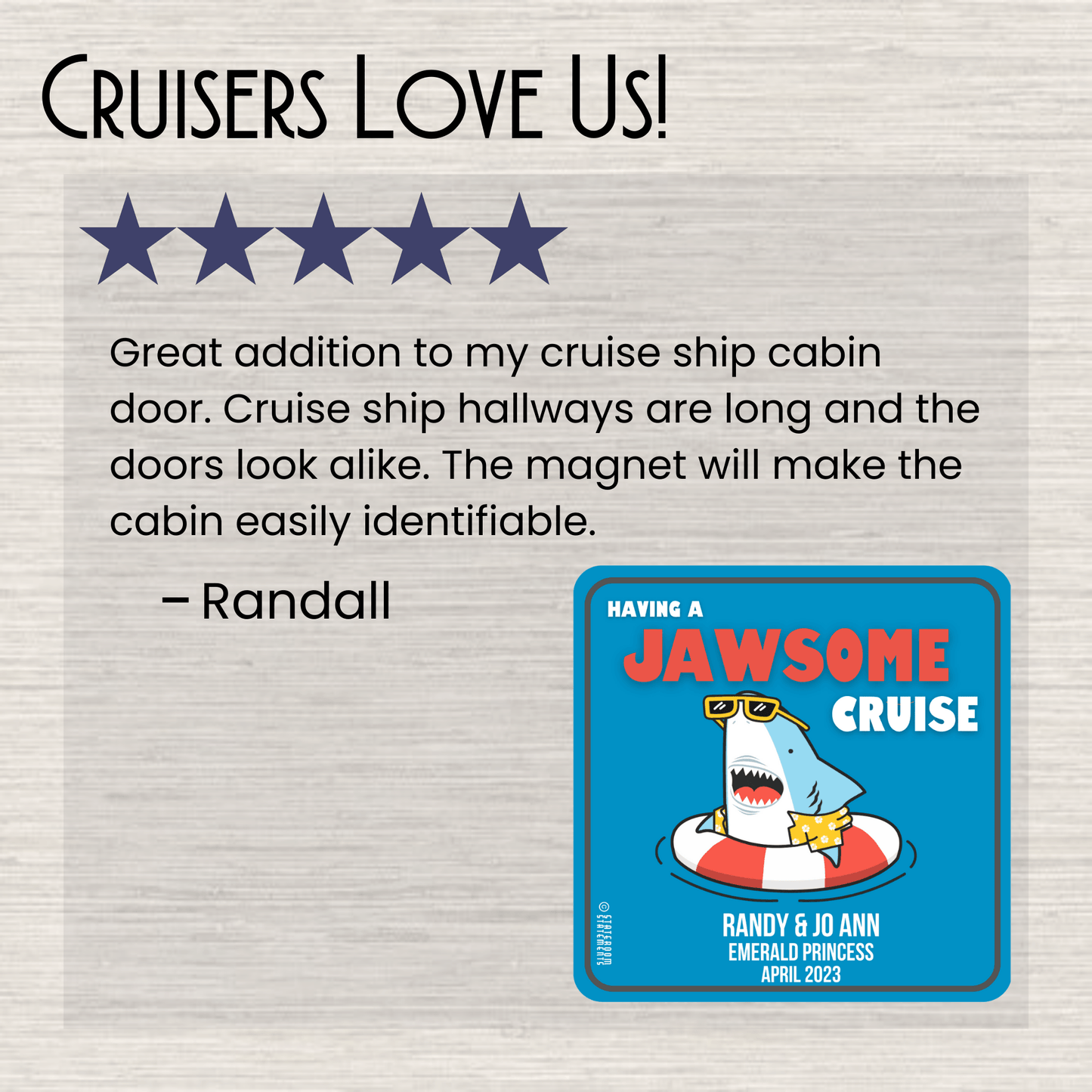 We've Got Cabin Fever - Personalized Cruise Door Magnet