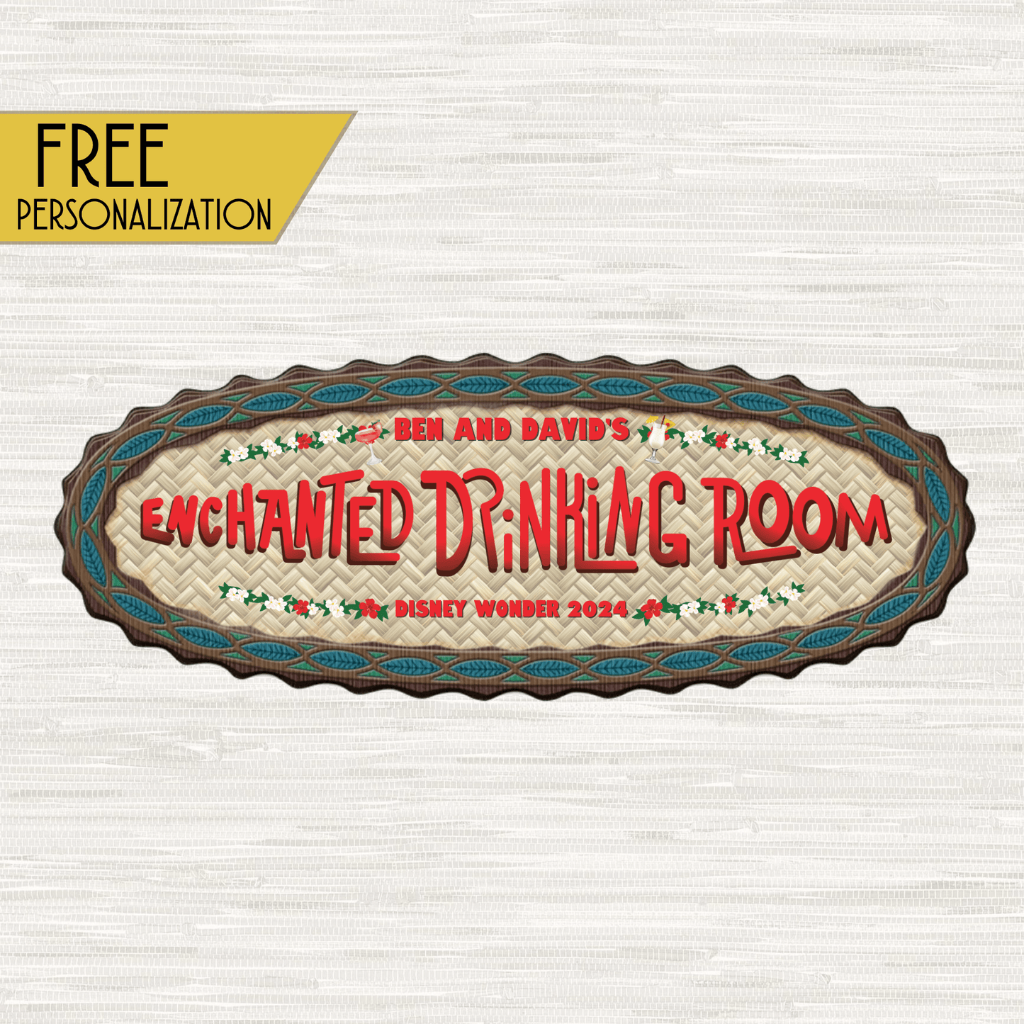 Enchanted Drinking Room - Personalized Cruise Door Magnet