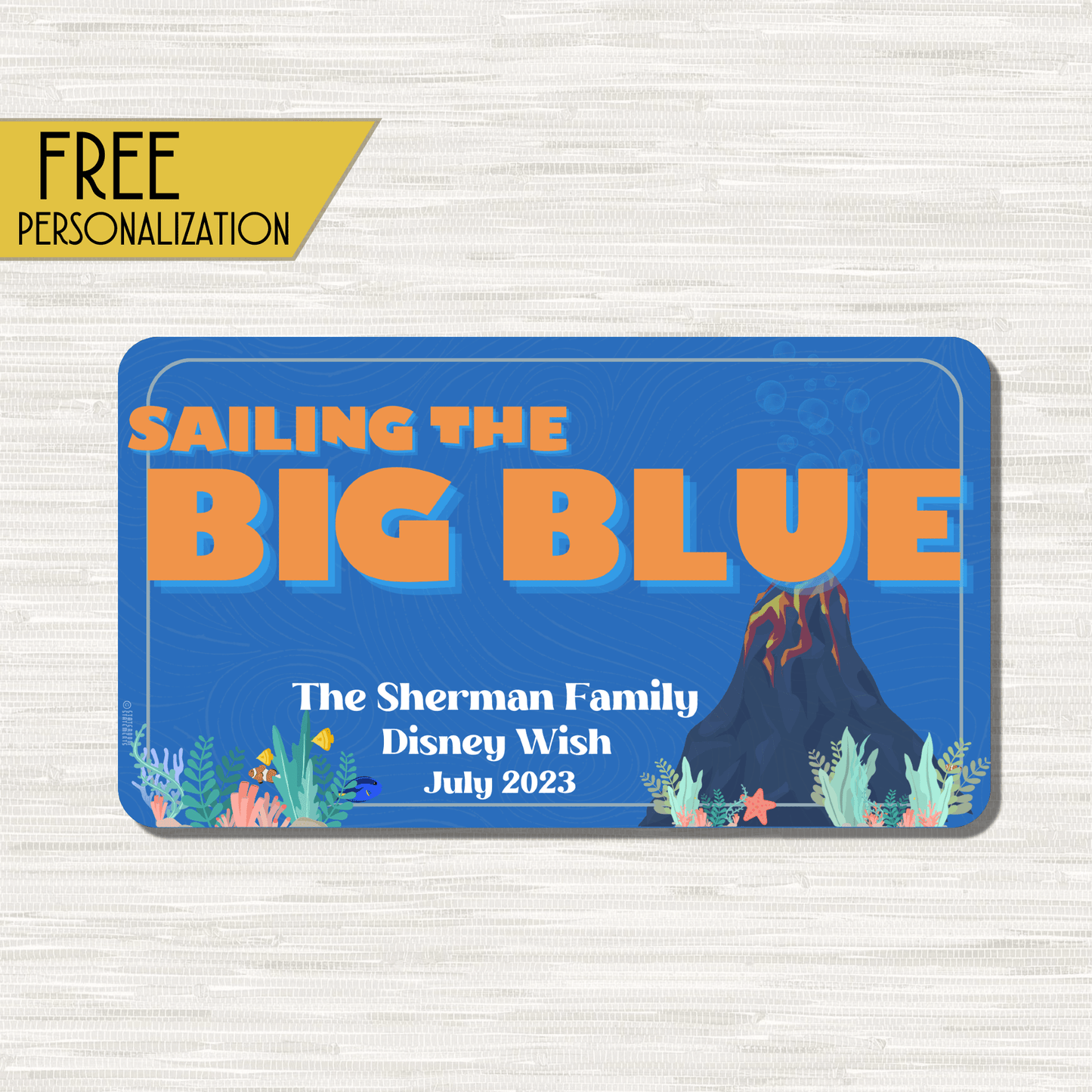 Sailing the Big Blue - Personalized Cruise Door Magnet