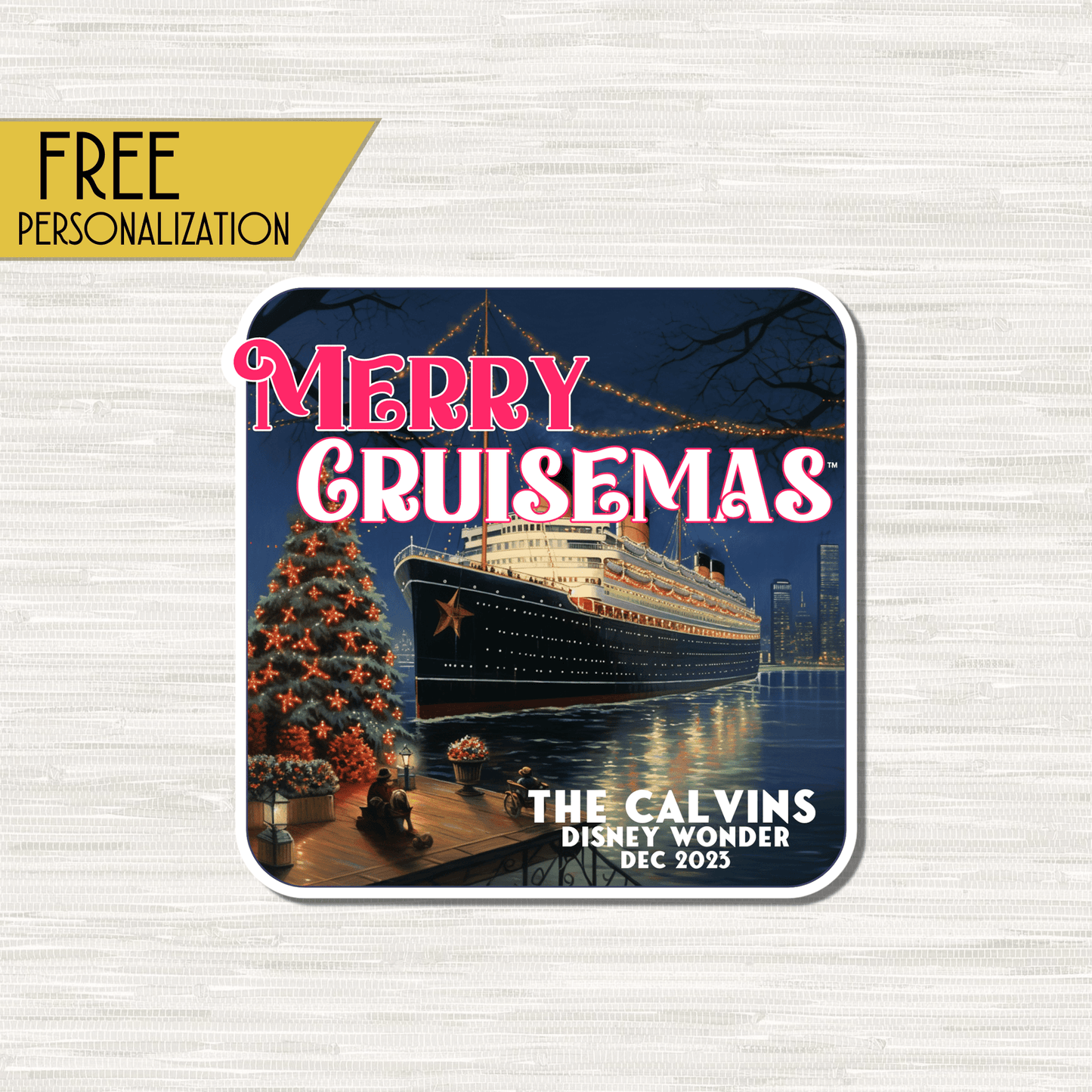 Merry Cruisemas - Personalized Cruise Door Magnet