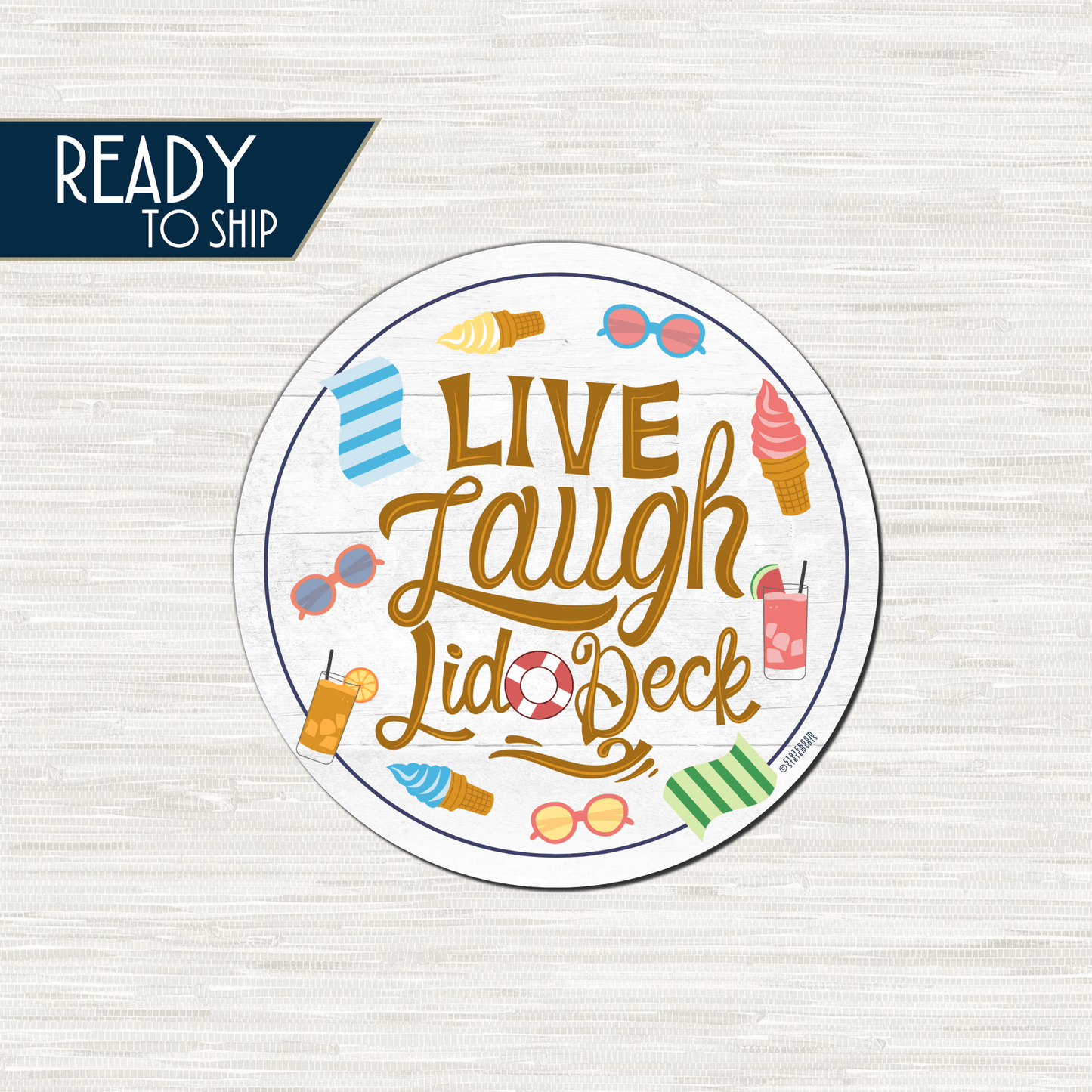 Live Laugh Lido Deck - Cruise Door Magnet