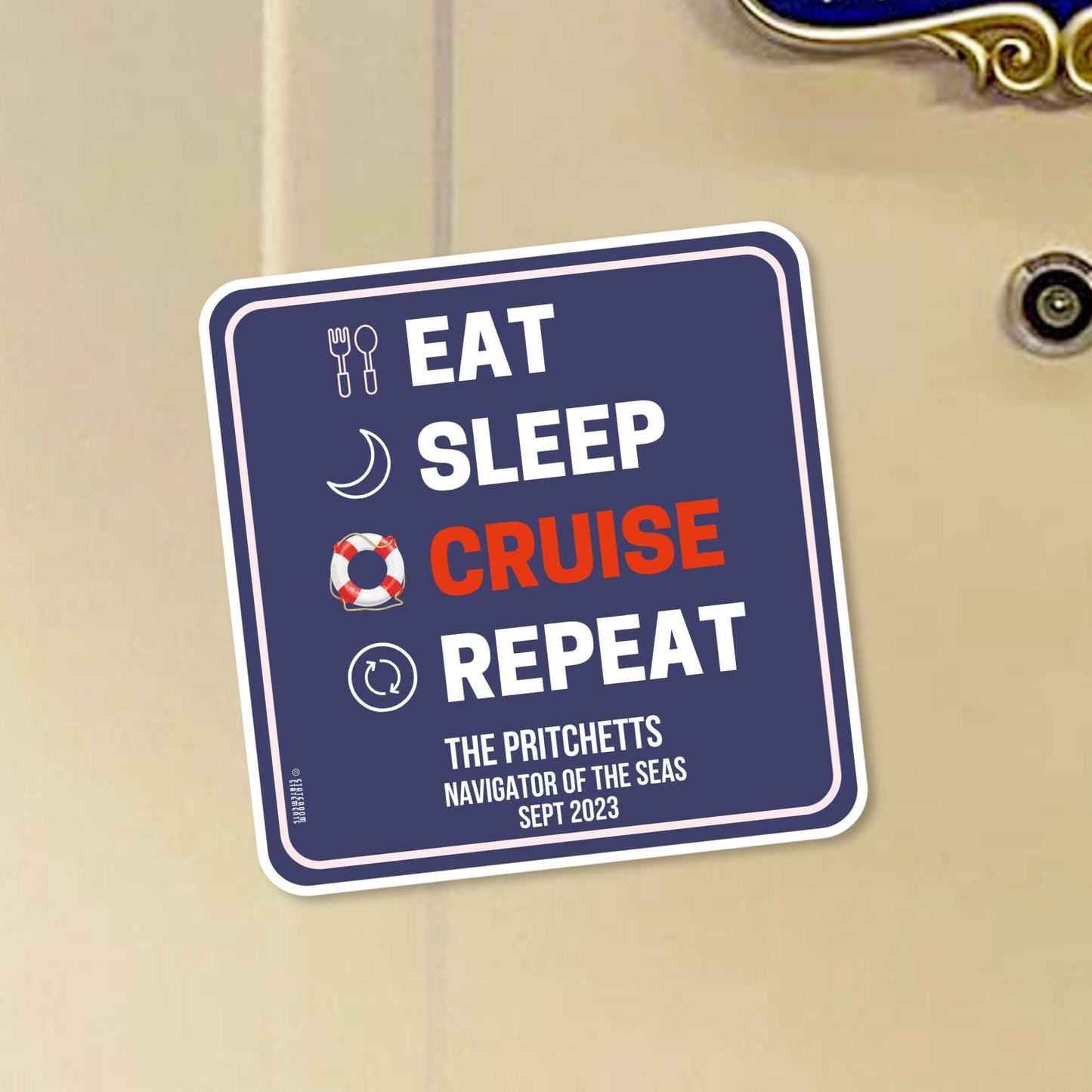 Eat. Sleep. Cruise. - Personalized Cruise Magnet