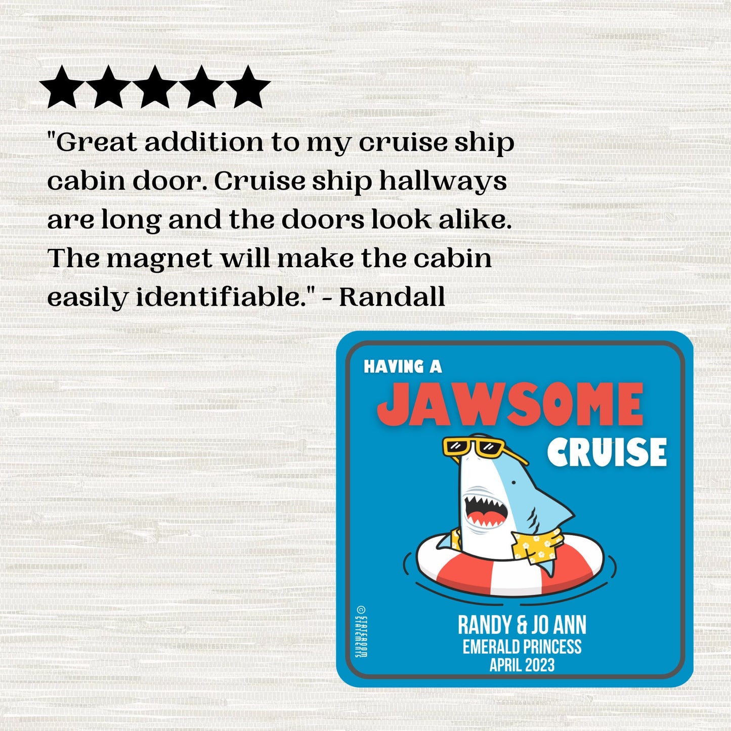 Jurassic Embark - Personalized Cruise Door Magnet