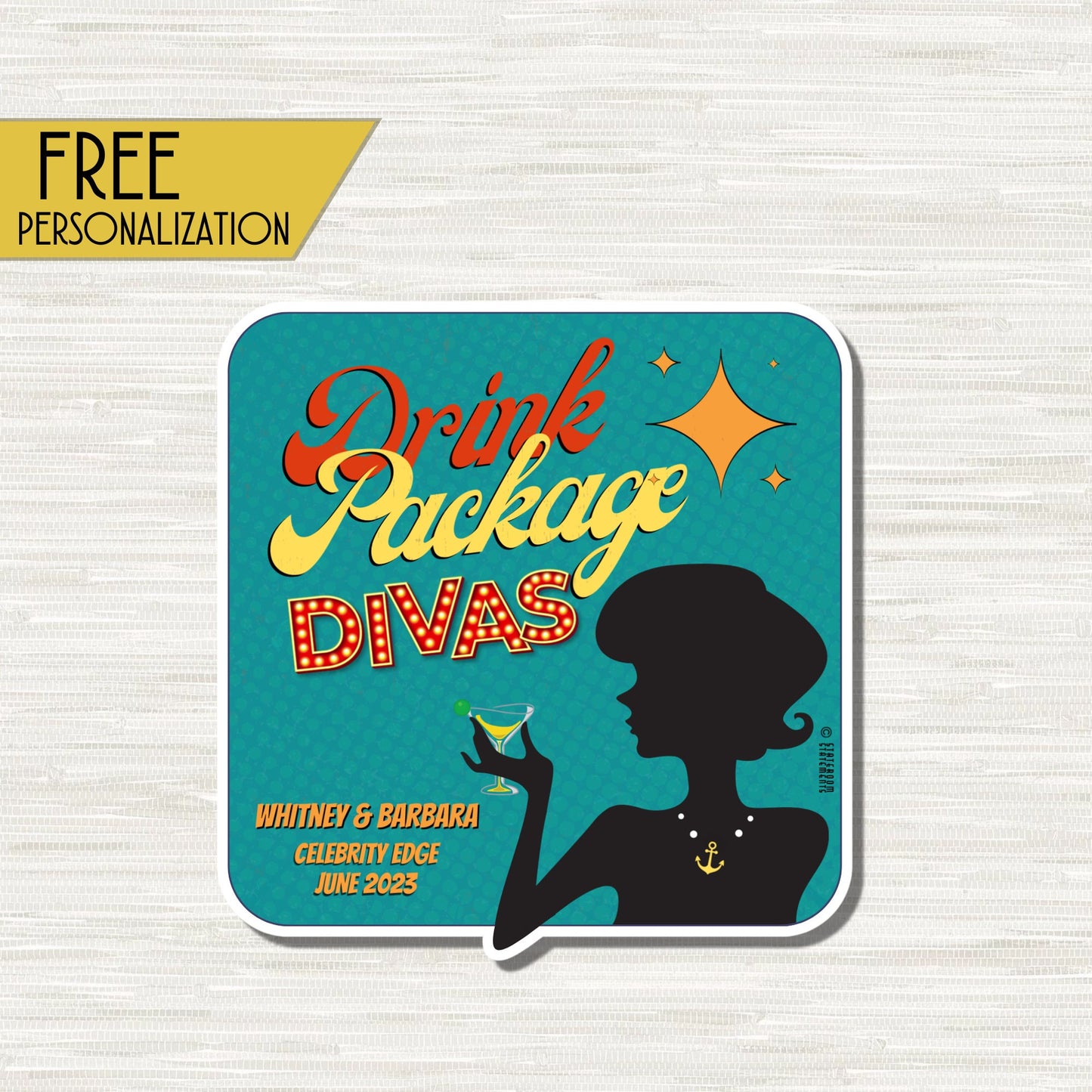 Drink Package Divas - Personalized Cruise Door Magnet