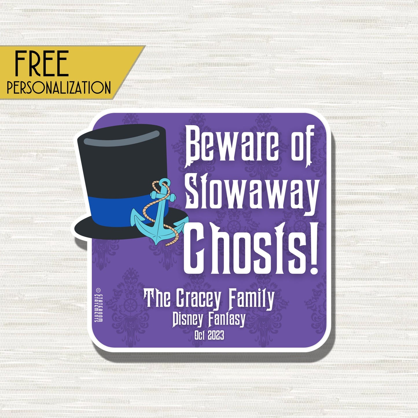 Stowaway Ghosts - Personalized Cruise Door Magnet