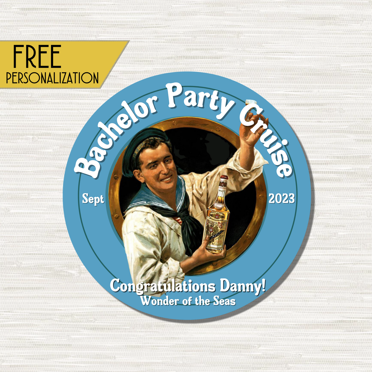 Bachelor Party Cruise - Personalized Cruise Door Magnet