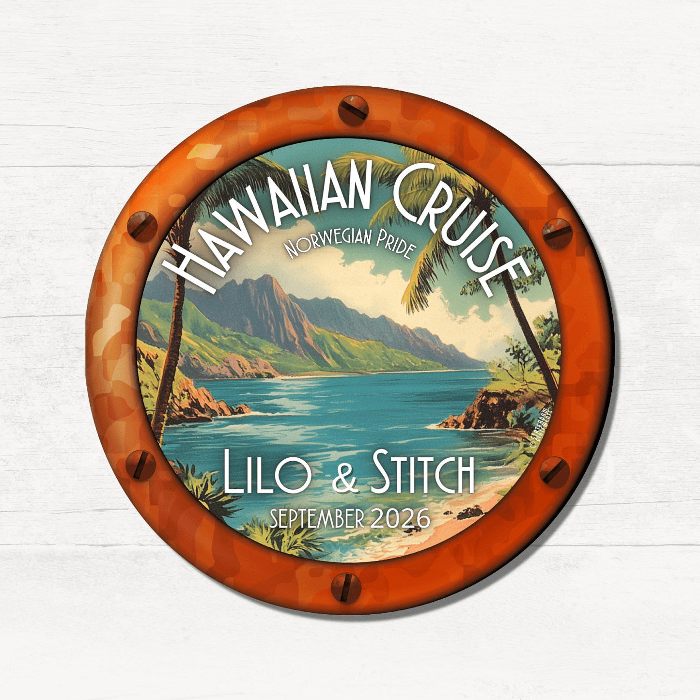 Hawaiian Cruise - Personalized Cruise Door Magnet