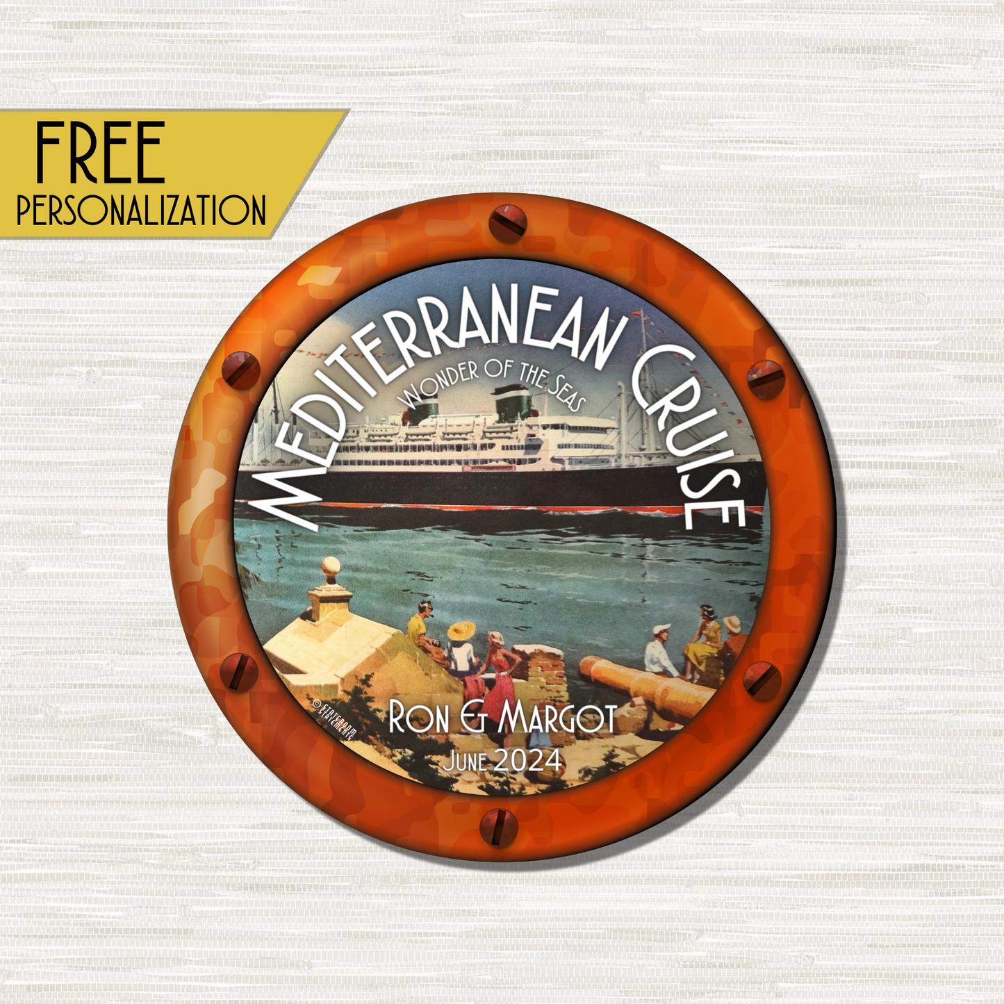 Mediterranean Cruise - Personalized Cruise Door Magnet