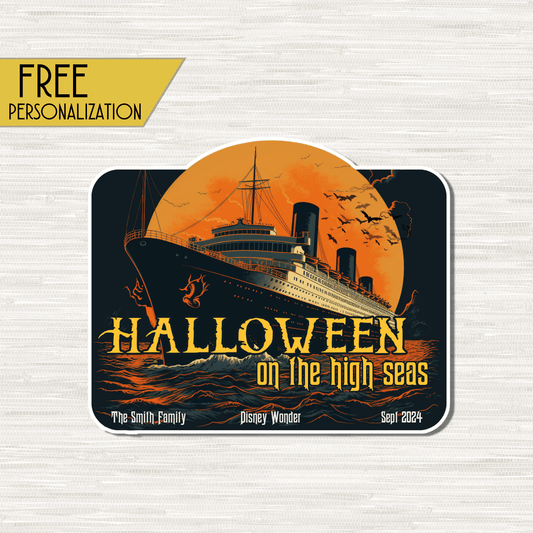 Halloween on the High Seas - Personalized Cruise Door Magnet