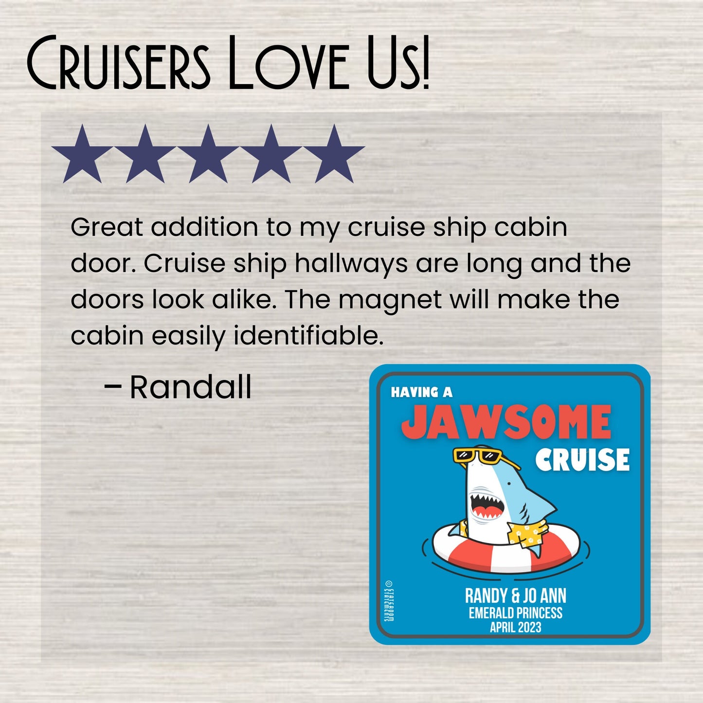 Vacation Mode - Personalized Cruise Door Magnet