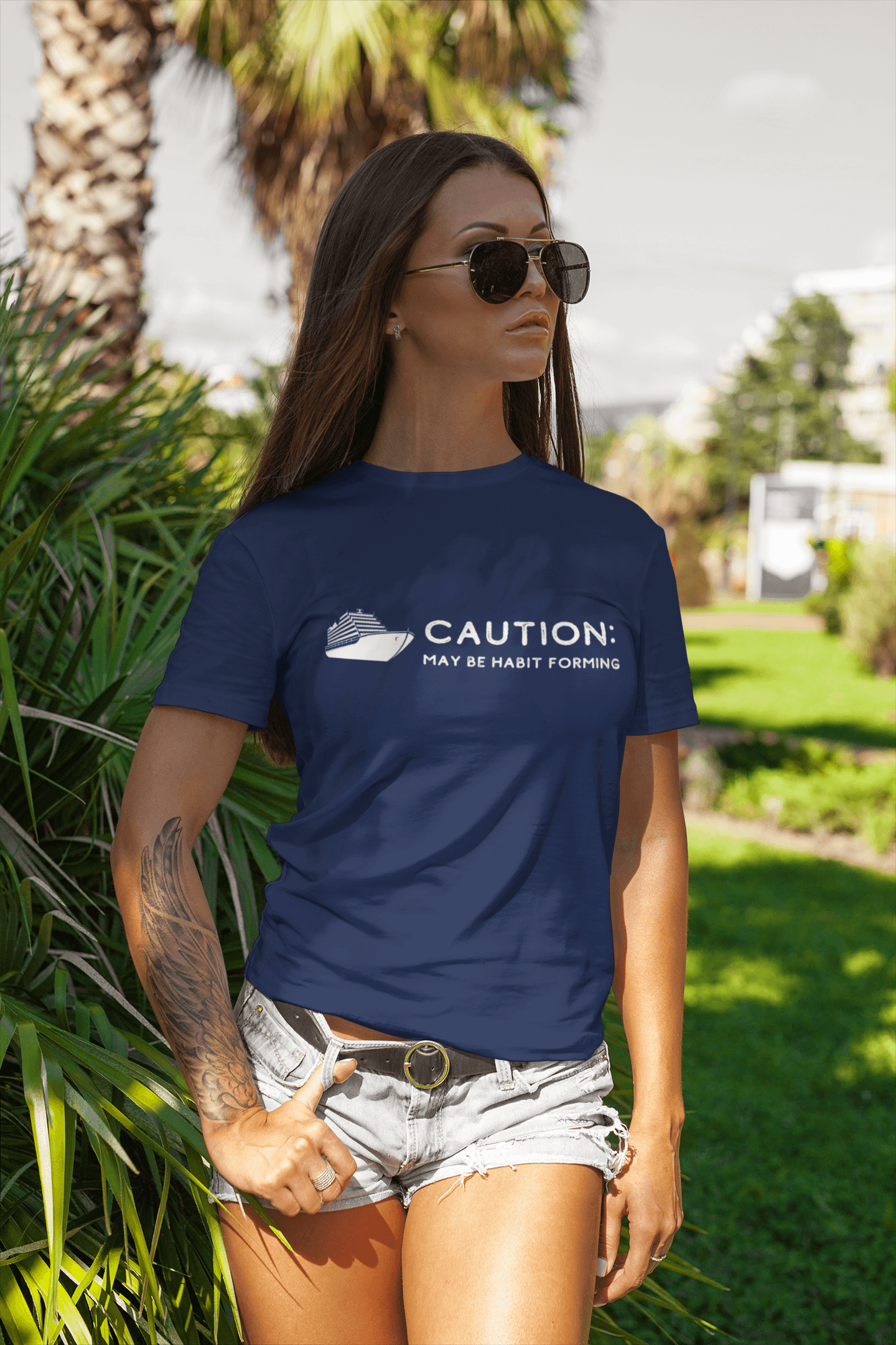 Cruising May Be Habit Forming - Cruise Shirt Heather Navy / 3XL